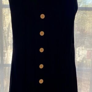 City Chic Black Dress faux button front.